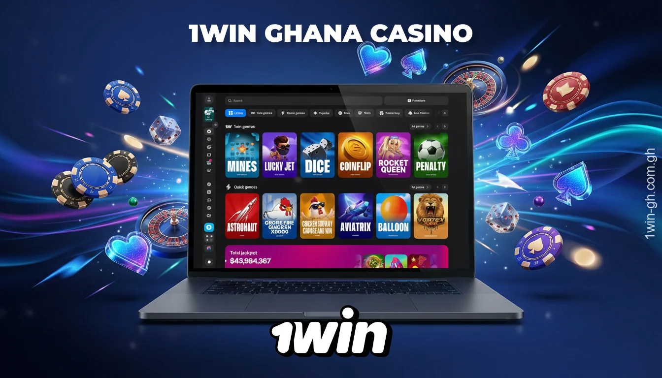 1win Casino Ghana offers over 12,000 games, including slots, live casino games, and Aviator