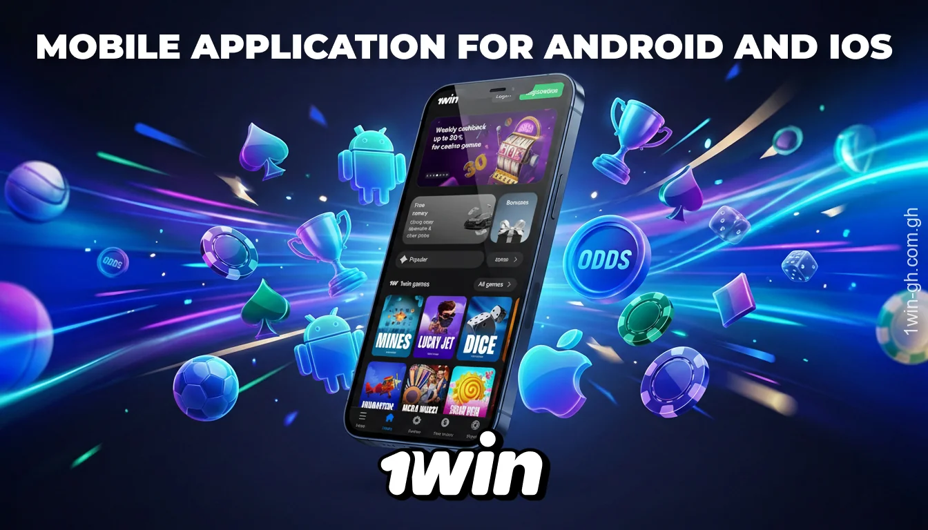 The mobile app for Android and iOS provides convenient access to 1win betting and games in Ghana